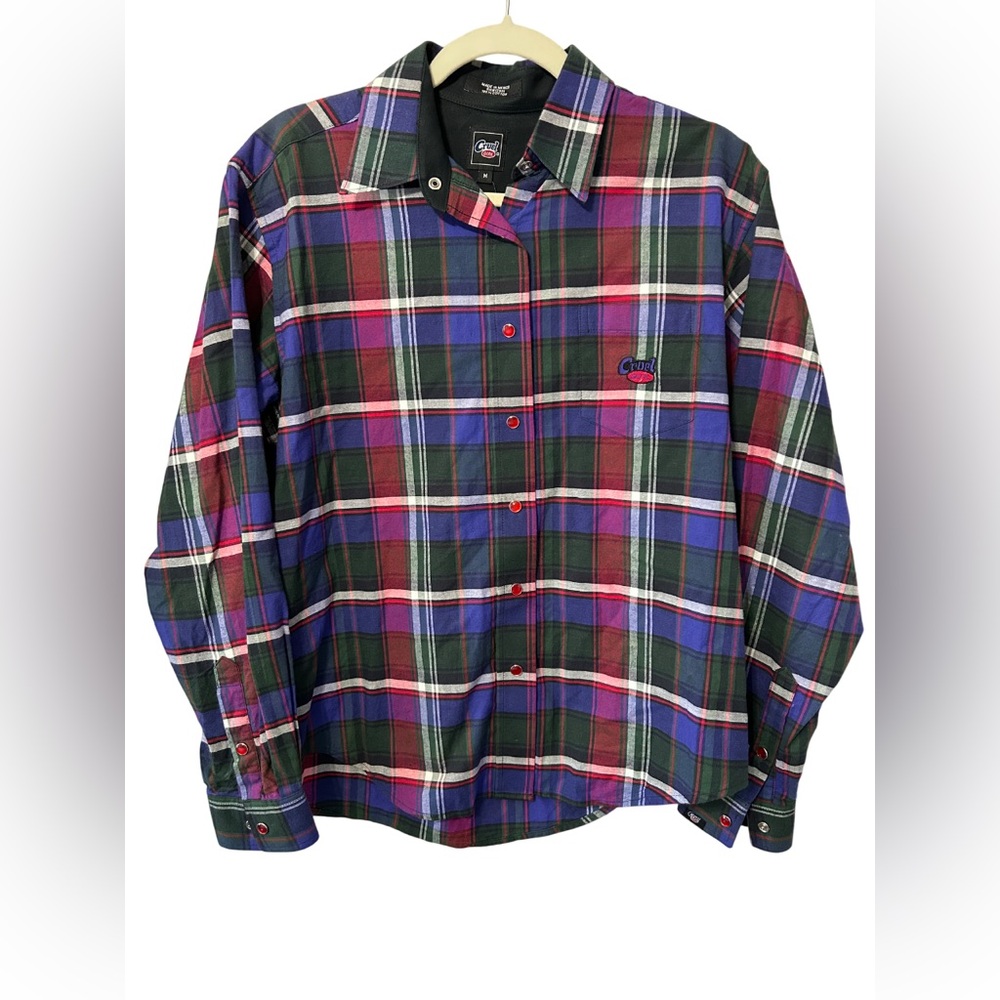 Cruel Girl Plaid Western Snap Shirt Women’s Size Medium